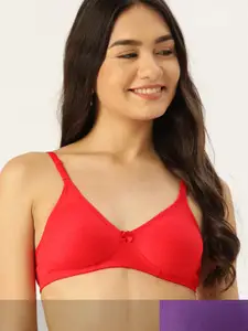 DressBerry Pack of 2 Solid Non-Padded & Non-Wired Everyday Bras