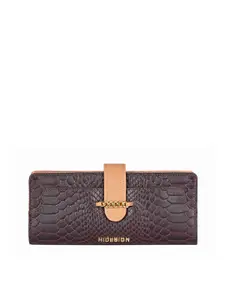 Hidesign Women Purple Snakeskin Textured Leather Two Fold Wallet