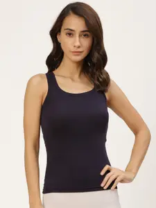 Lady Lyka Women Navy Blue Solid Non-Padded Cotton Camisole