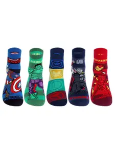 Supersox Men Pack Of 5 Disney Avengers Character Patterned Cotton Ankle-Length Socks