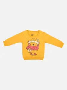 Bodycare Kids Girls Yellow Printed Sweatshirt