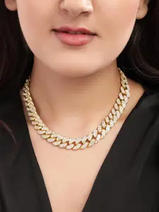 TOKYO TALKIES X rubans FASHION ACCESSORIES Gold-Toned & White Gold-Plated Handcrafted Necklace