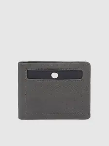 Baggit Men Grey Textured Two Fold Wallet