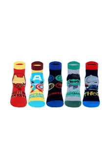 Supersox Boys Pack of 5 Disney Avenger Patterned Ankle-Length Socks