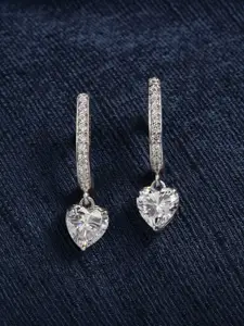 Clara Silver-Toned Contemporary Drop Earrings