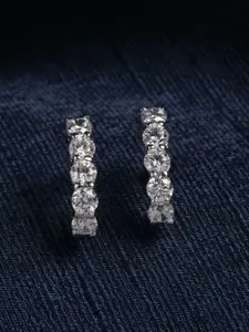 Clara Silver-Toned Contemporary Studs Earrings