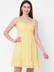 MISH Women Yellow Georgette Dress