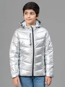 Red Tape Boys Silver-Toned Hooded Puffer Jacket