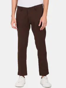 Arrow Men Brown Solid Trousers