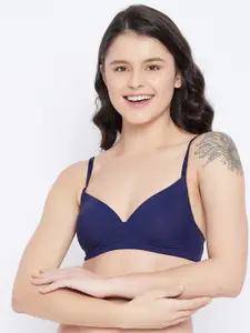 Clovia Padded Non-Wired Demi Cup T-shirt Bra with Plunging Neckline
