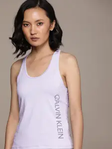 Calvin Klein Jeans Calvin Klein Performance Women Lavender Typography Printed T-shirt