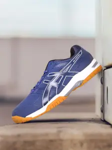 ASICS Men Blue Gel-Courtmov Solid Running Shoes with Perforation Detail