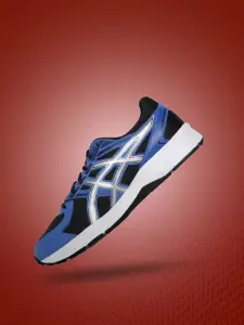 ASICS Men Black & Blue Woven Design Jolt 1 Running Shoes