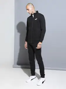 Puma Men Black Solid Slim Fit Track Suit