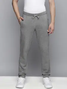 Puma Men Grey Melange Solid Zippered Knitted Slim Fit Track Pants