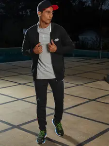 one8 x PUMA Men Black Slim Fit Virat Kohli Knitted Track Pants