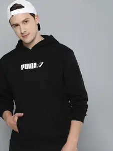 Puma Men Black Solid Hooded Regular Fit Sweatshirt