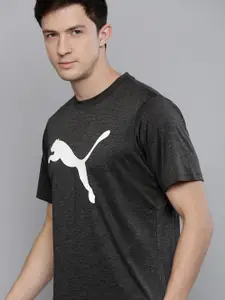 Puma Men Grey Melange Active Logo Printed dryCELL Sustainable T-shirt
