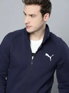 Puma Men Navy Blue Evostripe DryCELL Slim Fit Sporty Jacket