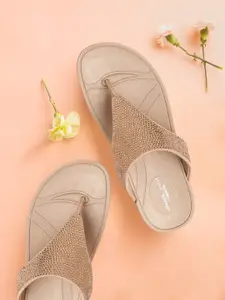Anouk Beige Embellished Comfort Sandals