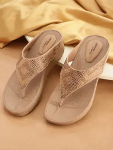 Anouk Beige Embellished Comfort Heels