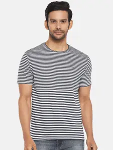 People Men Multicoloured Striped Cotton T-shirt