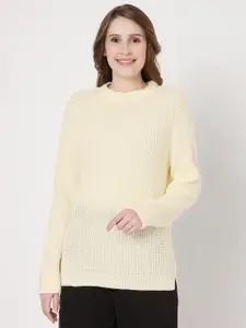Vero Moda Vero Moda Women Cream-Coloured Knitted Pullover