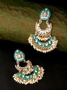 Yellow Chimes Woman Gold plated Contemporary Chandbalis Earrings