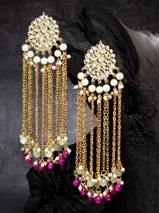 KARATCART Pink Contemporary Drop Earrings