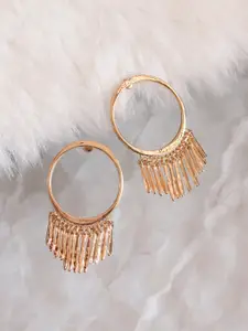 Bellofox Gold-Toned Circular Drop Earrings
