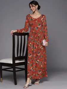 Biba Red Floral Maxi Dress