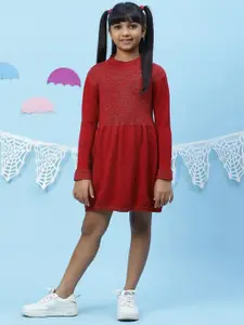 Biba Red Cotton Fit & Flare Dress