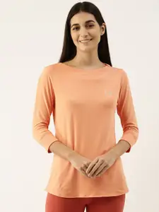 Enamor Women Orange Slim Fit Outdoor T-shirt