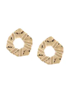 Blisscovered Gold-Toned Contemporary Studs Earrings