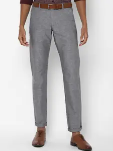 Allen Solly Men Grey Textured Slim Fit Trousers