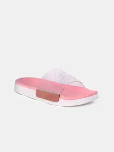 FREECO Women Pink Printed Sliders