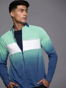 WROGN ACTIVE Men Sea Green & Blue Ombre Dyed Sweatshirt