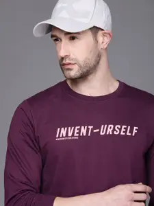 WROGN Men Purple Printed Sweatshirt