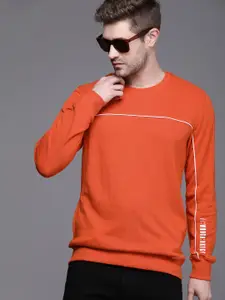 WROGN Men Orange Printed Detail Sweatshirt