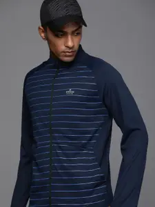 WROGN ACTIVE Men Navy Blue Striped Sweatshirt