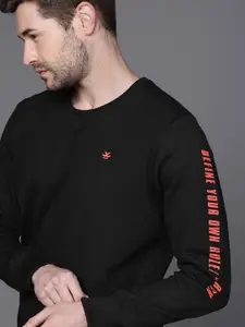 WROGN Men Black Sweatshirt with Printed Detailing