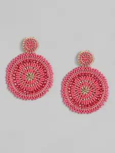 RICHEERA Pink Circular Drop Earrings