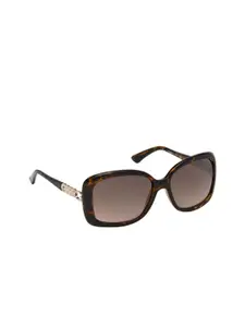 GUESS Women Brown Lens & Black Square Sunglasses with UV Protected Lens