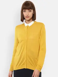 Van Heusen Woman Yellow Solid Collared Sweater