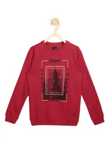 Allen Solly Junior Boys Red Printed Sweatshirt