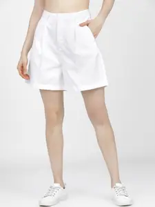 Tokyo Talkies Women White Regular Shorts