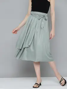 Tokyo Talkies Tulip Hem Wrap Style A-Line Skirt