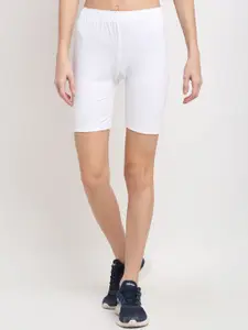 Miaz Lifestyle Women White Skinny Fit Regular Shorts