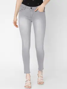 SPYKAR Women Grey Skinny Fit Low-Rise Heavy Fade Jeans