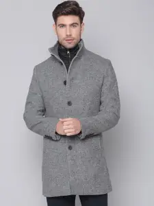 Bruun & Stengade Men Grey Solid Overcoat